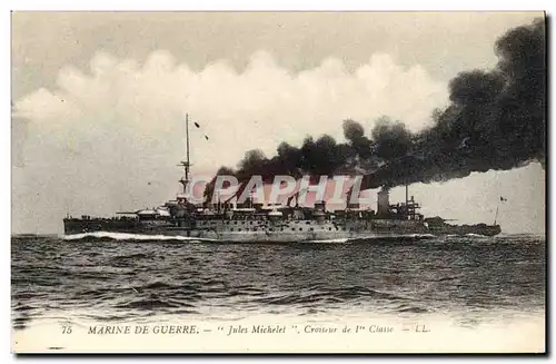 Cartes postales Bateau Jules Michelet Croiseur de 1er classe