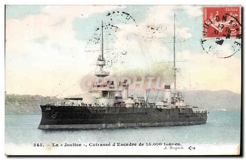 Cartes postales Bateau La Justice Cuirasse d&#39escadre de 15000 tonnes