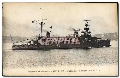 Cartes postales Bateau Justice Cuirasse a tourelles