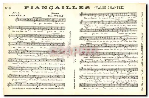 Cartes postales Fiancailles Valse chantee Fabrice lemon Emile Wesly