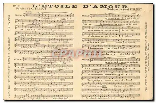 Cartes postales L&#39Etoile d&#39amour Fallot Paul Delmet