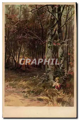 Cartes postales Fantaisie Illustrateur Foret Ange