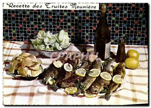 Cartes postales moderne Cuisine Recette des Truites Meuniere