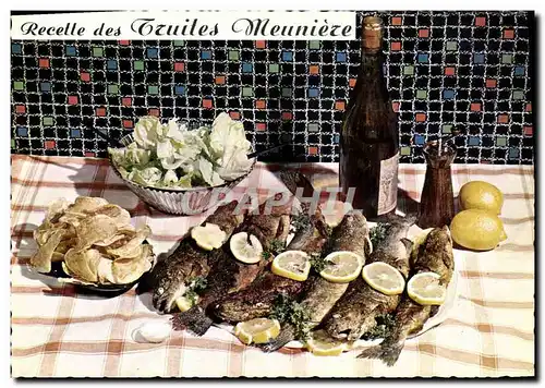 Cartes postales moderne Cuisine Recette des Truites Meuniere