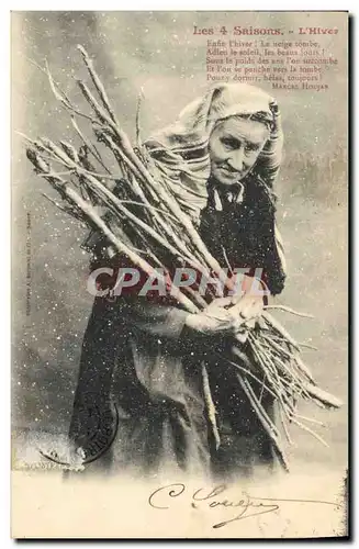 Cartes postales Fantaisie Femme Les 4 saisons L&#39hiver