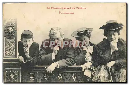 Cartes postales Fantaisie Femme La famille Durand au theatre Un passage triste