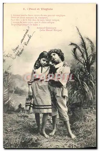 Cartes postales Fantaisie Enfant Paul et Virginie