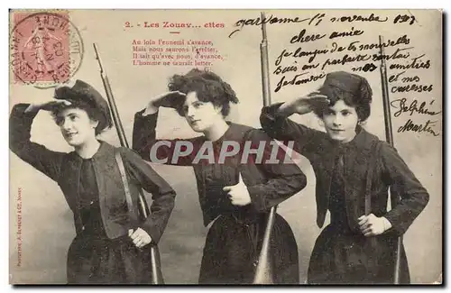 Cartes postales Fantaisie Femmes Zouaves