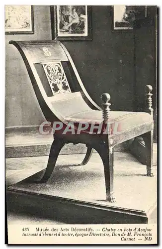 Ansichtskarte AK Musee des Arts Decoratifs Chaise en bois d&#39acajou