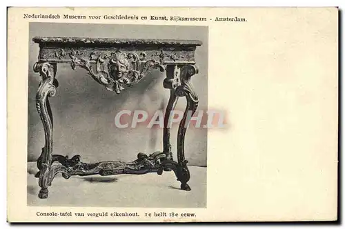 Cartes postales Rijskmuseum Amsterdam Console tafel