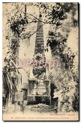 Cartes postales Andillac Caveau des Guerin et medaillon par Pech