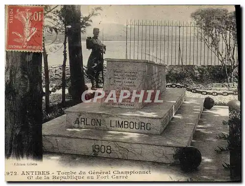 Cartes postales Antibes Tombe du General Championnet General de la Republique au Fort Carre