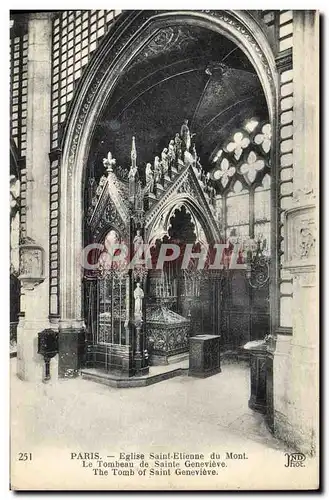 Cartes postales Paris Eglise Saint Etienne du Mont Le tombeau de Sainte Genevieve