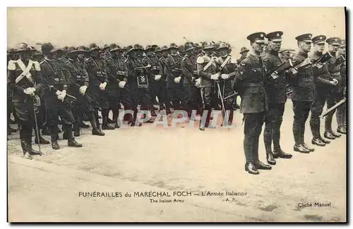 Ansichtskarte AK Funerailles du Marechal Foch L&#39armee italienne