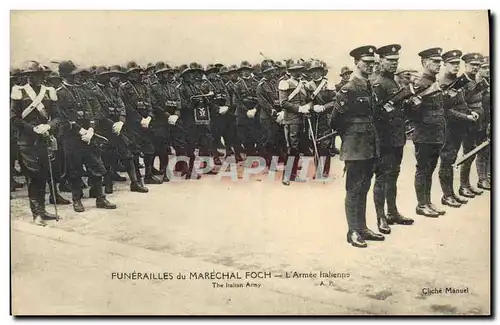 Cartes postales Funerailles du Marechal Foch L&#39armee italienne