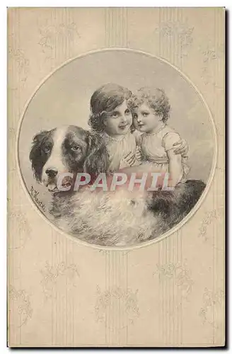 Cartes postales Chien Chiens Chiot Enfants