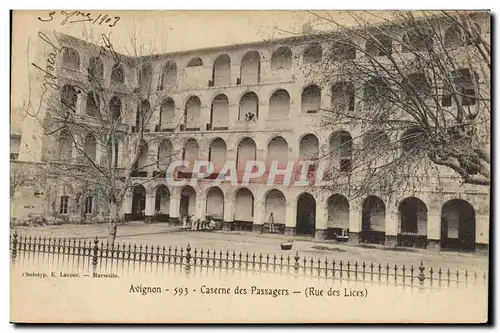 Cartes postales Militaria Avignon Caserne des Passagers Rue des Lices