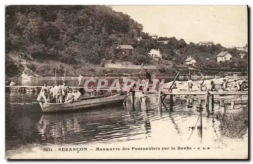 Ansichtskarte AK Militaria Besancon Manoeuvre des pontonniers sur le Doubs