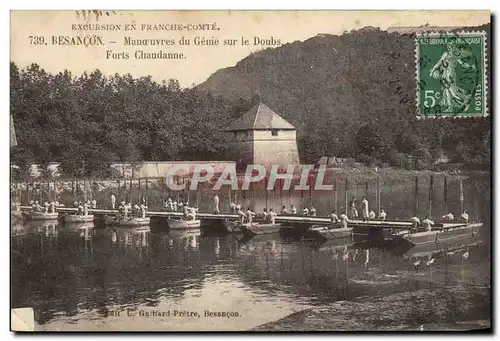 Ansichtskarte AK Militaria Besancon Manoeuvres du Genie sur el Doubs Forts Chaudanne