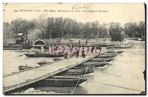 Cartes postales Militaria Montpellier 2eme Genie Manoeuvre de pont Ouverture de portiere