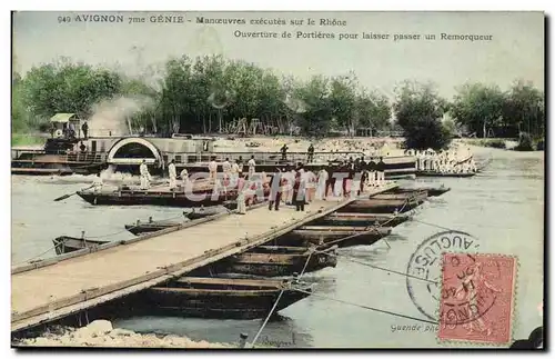 Cartes postales Militaria Avignon 7eme Genie Manoeuvres executees sur le Rhone Ouverture de portieres pour laiss