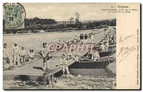 Ansichtskarte AK Militaria Avignon Pont de bateaux etabli sur le Rhone par le 7eme regiment de Genie