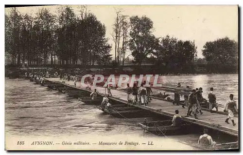 Cartes postales Militaria Avignon Genie Militaire Manoeuvre de pontage