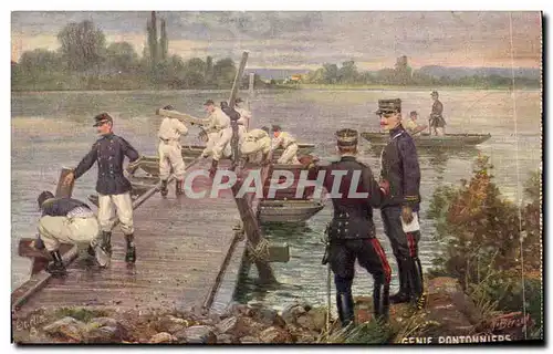Cartes postales Militaria Genie Pontonniers