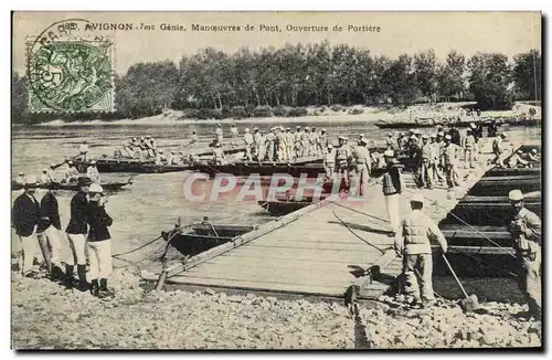 Cartes postales Militaria Avignon 7eme Genie Manoeuvres de pont Ouverture de Portiere