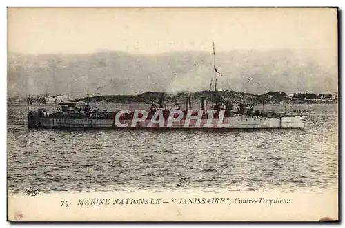 Cartes postales Bateau Janissaire Contre Torpilleur