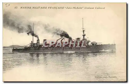 Cartes postales Bateau Jules Michelet Croiseur Cuirasse