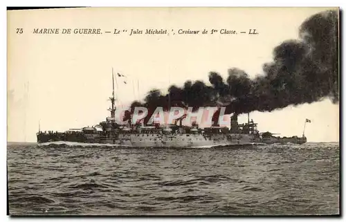 Cartes postales Bateau Jules Michelet Croiseur de 1ere classe