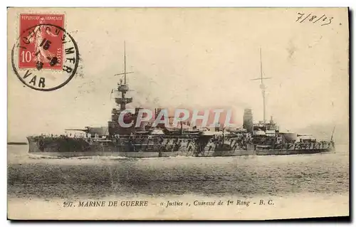 Cartes postales Bateau Justice Cuirasse de 1er rang