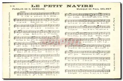 Cartes postales Le petit navire Bernard Paul Delmet