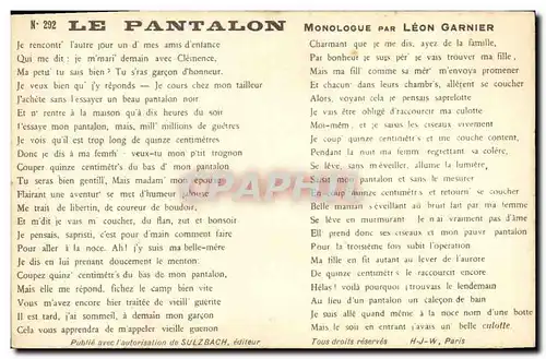 Ansichtskarte AK Le Pantalon Monologue de Leon Garnier