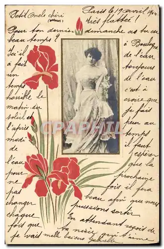 Cartes postales Fantaisie Fleurs Femme