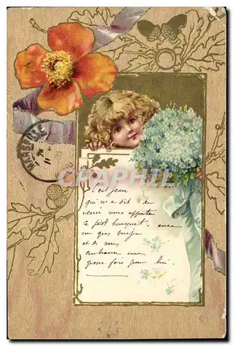 Cartes postales Fantaisie Fleurs Enfant