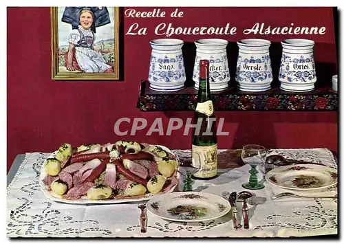 Cartes postales moderne Recette de La Choucroute Alsacienne