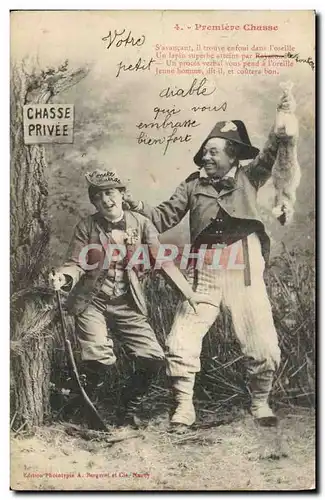 Cartes postales Fantaisie Enfant Premiere chasse Chasseur