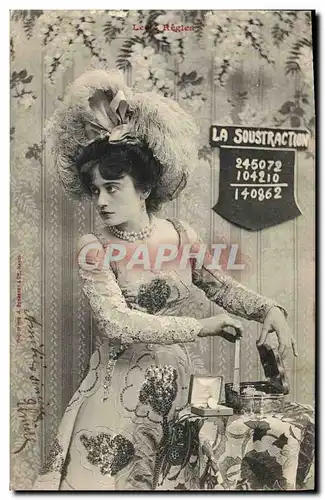 Cartes postales Fantaisie Femme Les 4 regles La soustraction