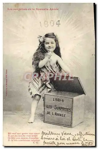 Cartes postales Fantaisie Enfant Annee 1904 Les surprises de la nouvelle annee