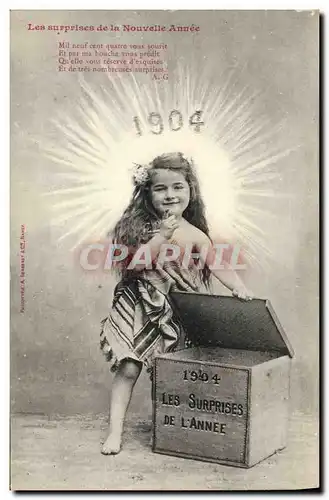 Cartes postales Fantaisie Enfant Les surprises de la nouvelle annee 1904