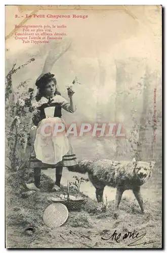 Cartes postales Fantaisie Enfant Le petit chaperon rouge Loup