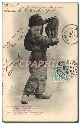 Cartes postales Fantaisie Enfant la coquetterie du ramoneur