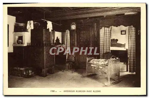 Cartes postales Interieur alsacien avec alcove