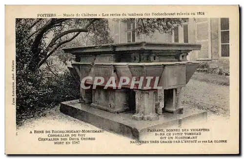 Cartes postales Poitiers Musee de Chievres les restes du tombeau de Rochechouart