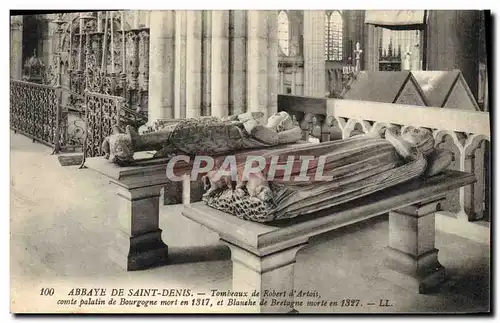 Cartes postales Abbaye de Saint Denis Tombeaux de Robert d&#39Artois comte palatin de Bourgogne