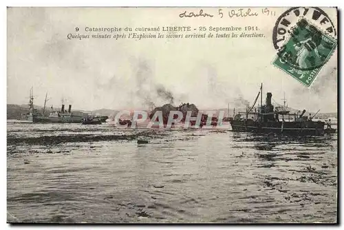 Cartes postales Catastrophe du cuirasse Liberte