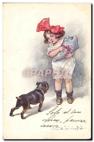 Ansichtskarte AK Chien Chiens Chiot Enfant