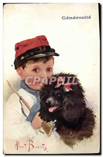 Ansichtskarte AK Chien Chiens Chiot Enfant Generosite